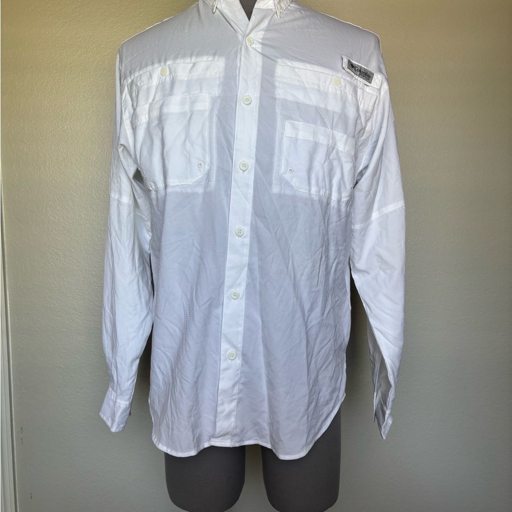 Columbia White Casual Button Down Shirt Lightweight - Picture 3 of 5